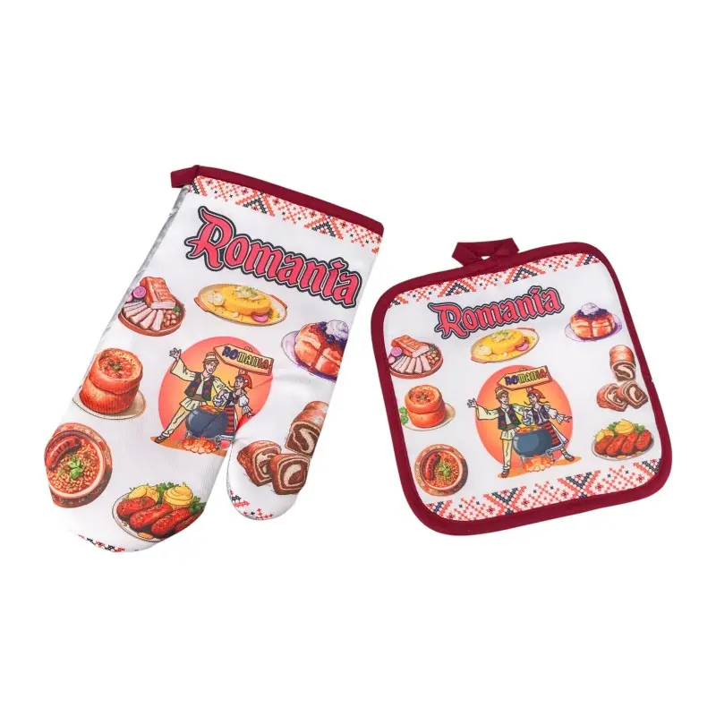 Manusa cu suport vase set suvenir romania, model 3114h